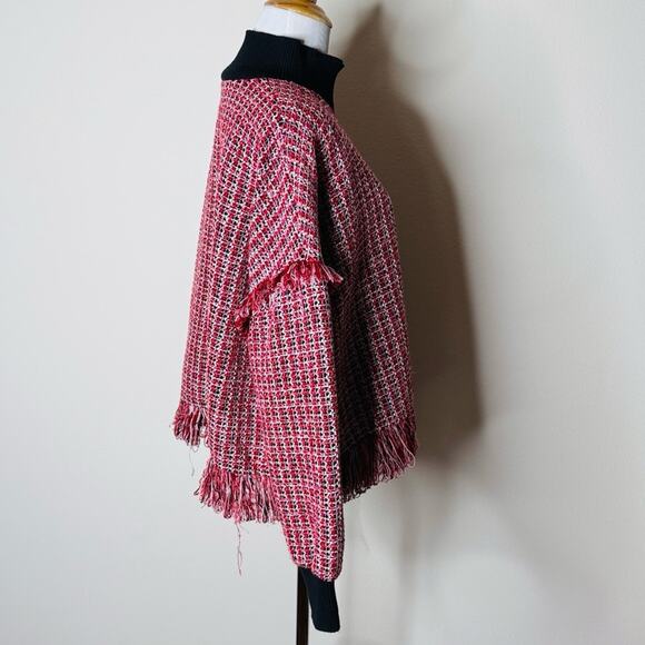 Zara Red Fringe Trim Tweed Sweater - Picture 6 of 7